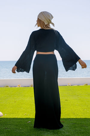 Back In Stock Sun Sea & Roses – Elisabetta Skirt Black