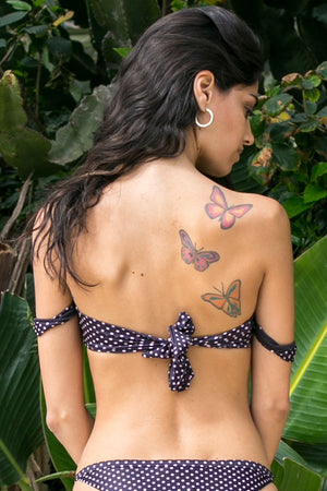 NA-KD - Folded Bandeau Bikini Top Pink Dot