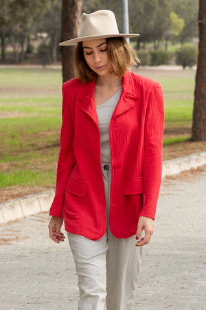 Sun Sea & Roses – Charis Blazer Red