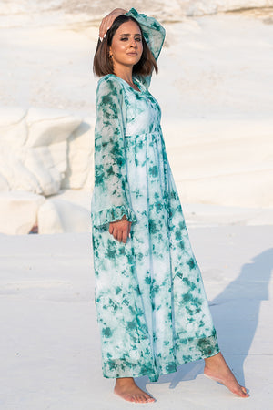 NA-KD – Tie Dye Maxi Dress Green