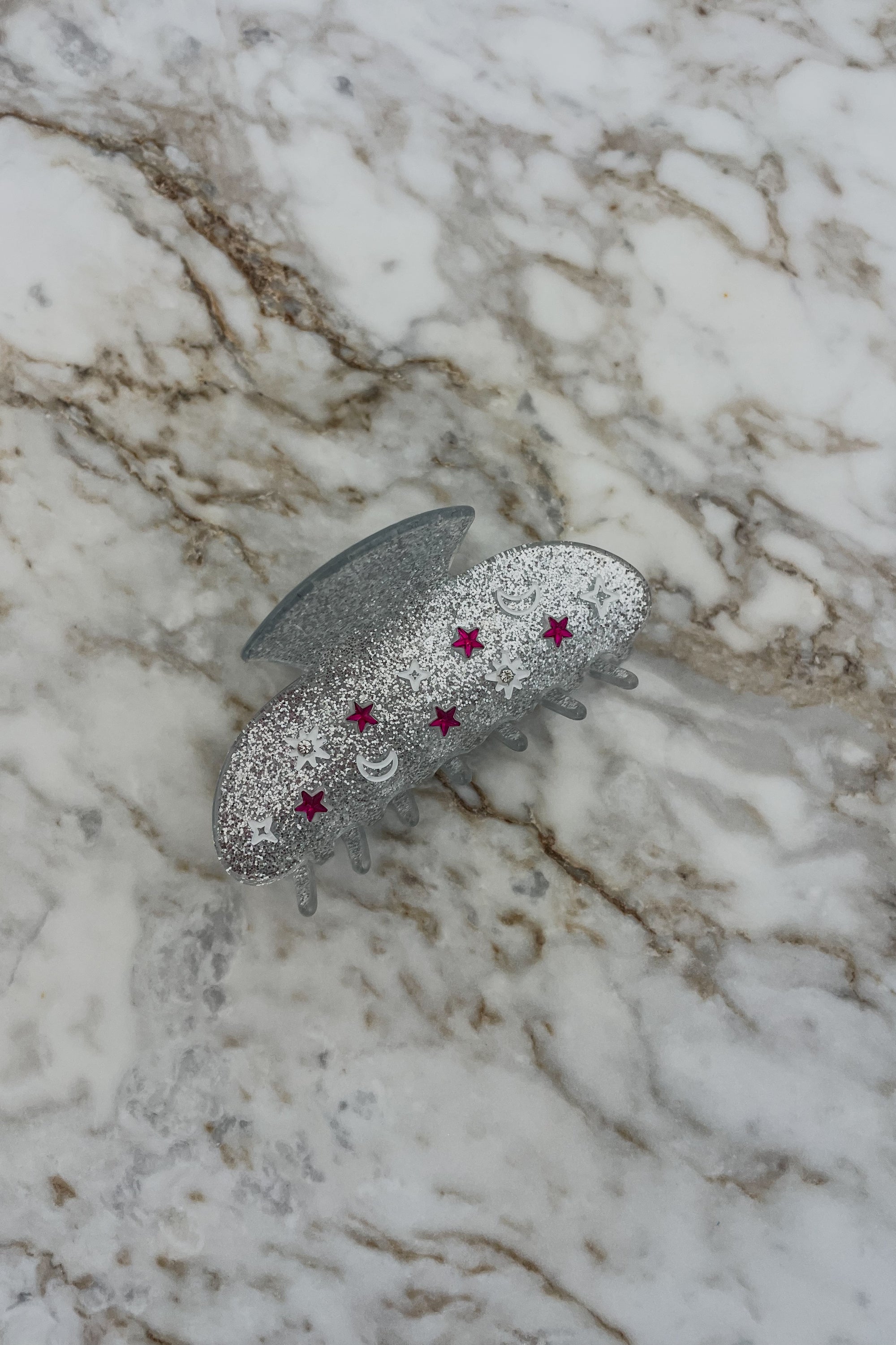 Sun Sea & Roses - Hair Clip Glitter Silver