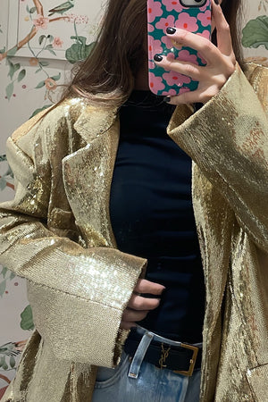 Lumina - Blazer Oversized Sequin Gold