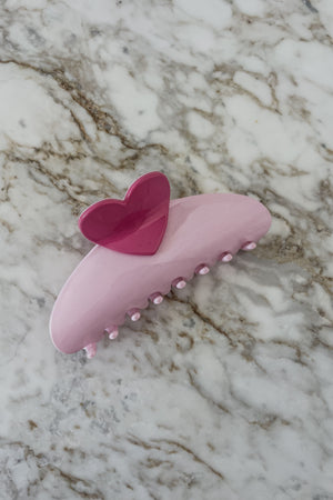 Sun Sea & Roses - Hair Clip Heart Pink