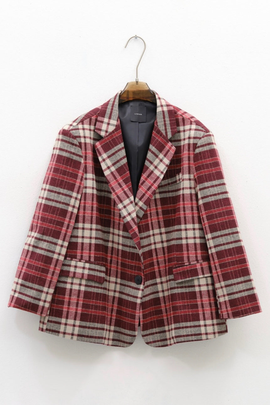 Lumina - Blazer Checked Bordeaux