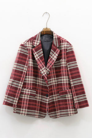 Lumina - Blazer Checked Bordeaux