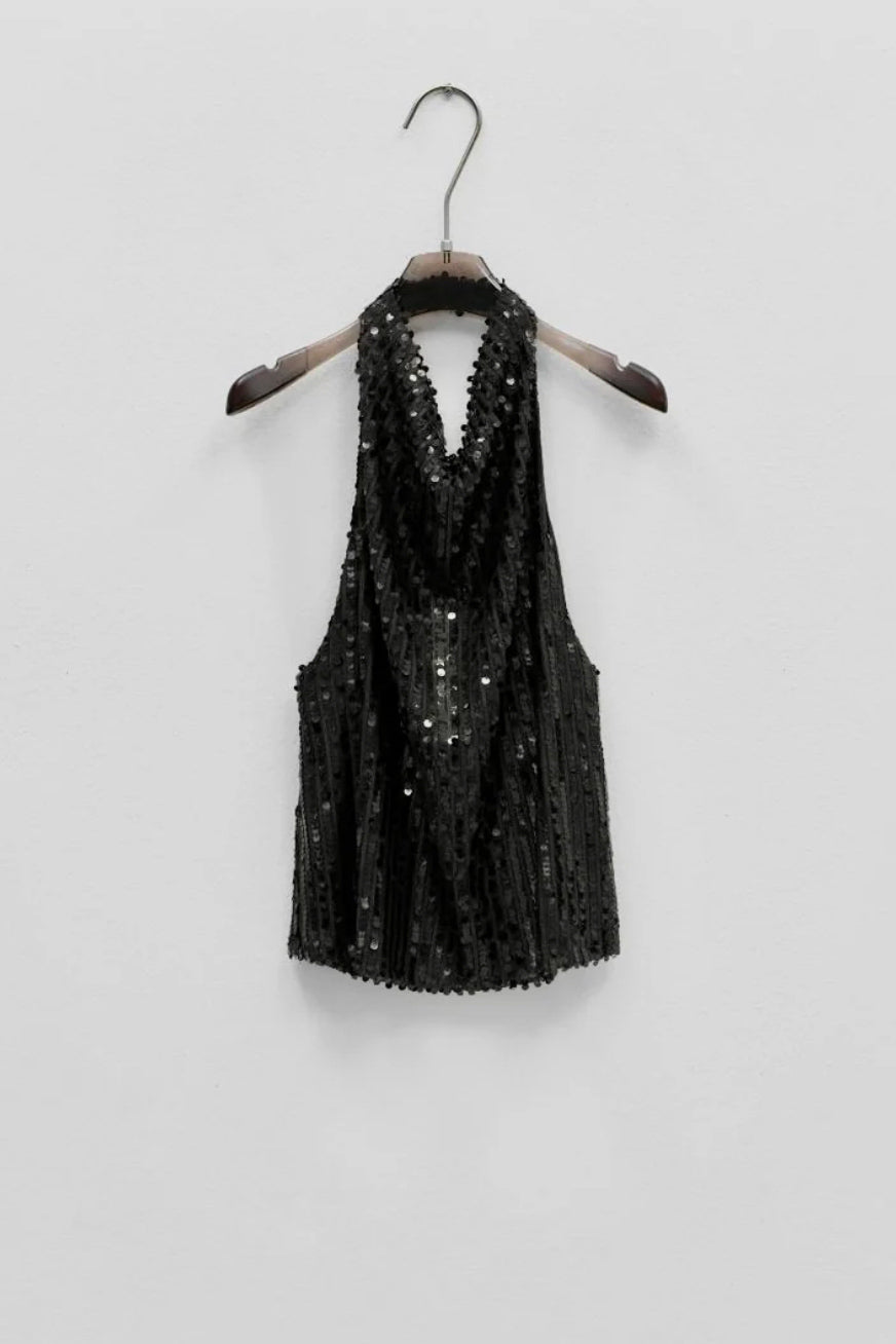 Lumina - Top Sequin Black