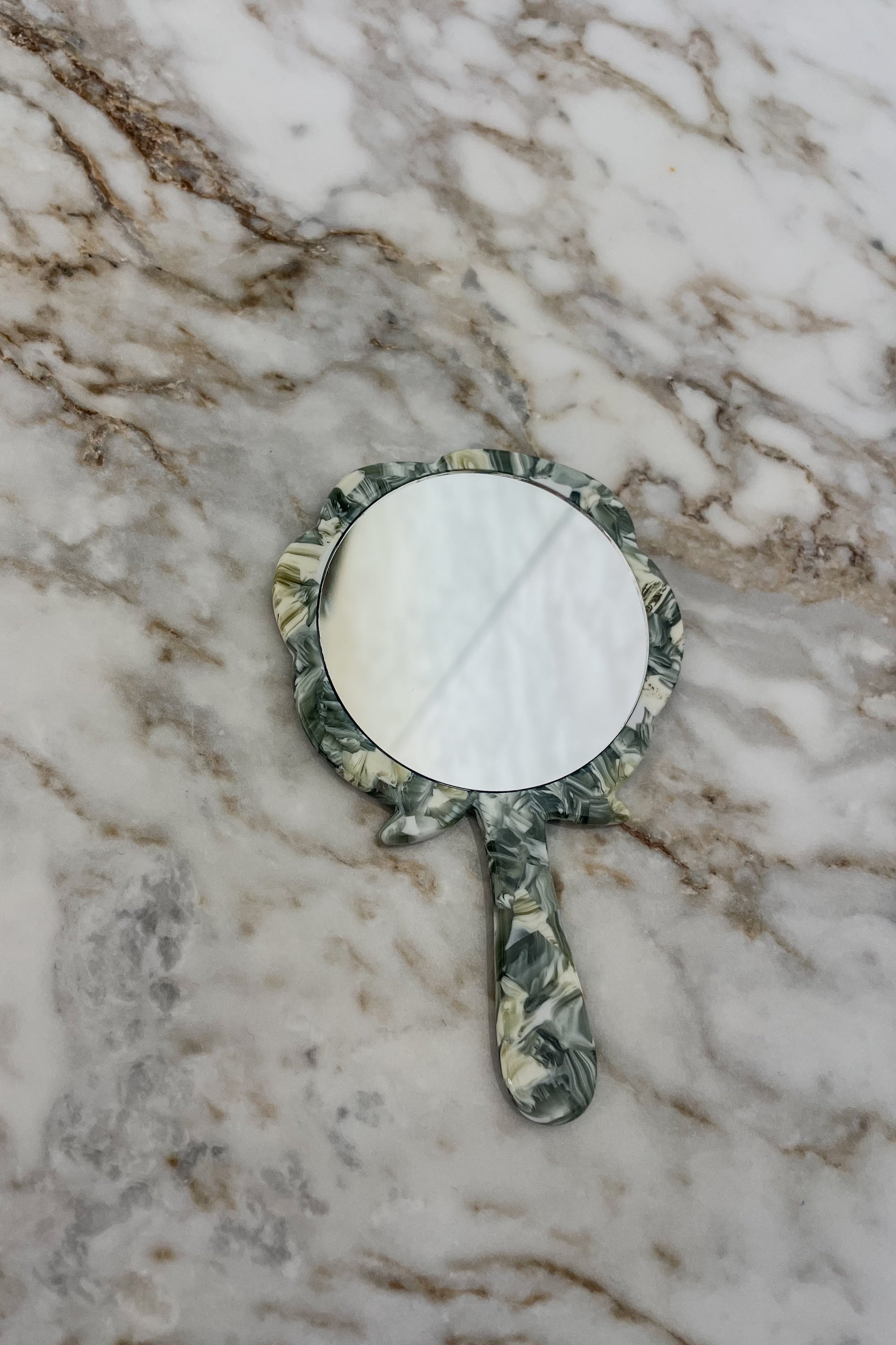 Sun Sea & Roses - Pocket Mirror Marble Green