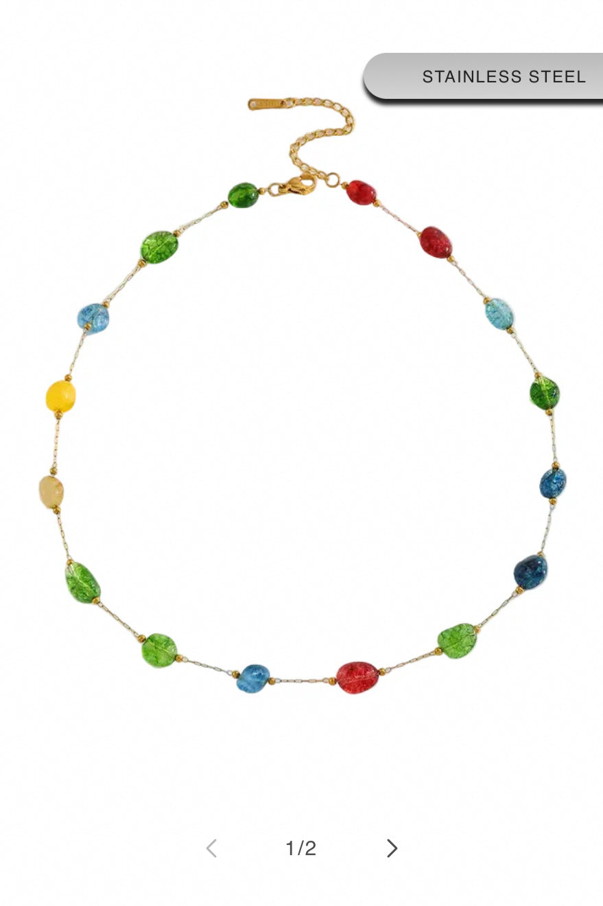 Sun Sea & Roses - Necklace Colorful Stones