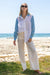 Sun Sea & Roses – Penelope Two Color Shirt White - Grey Blue