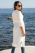 Queencii – Miria Button Down Cardigan – Dress White
